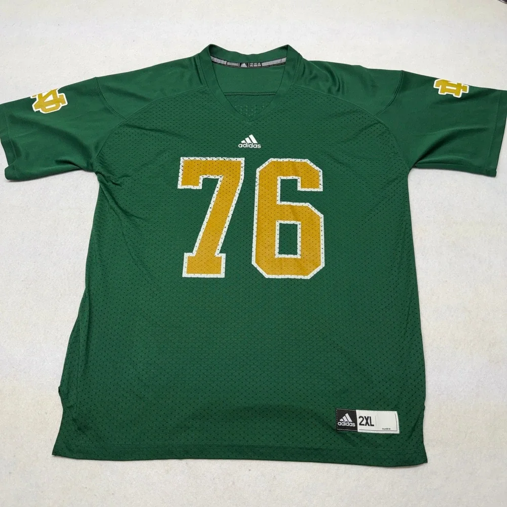 Adidas Notre Dame Fighting Irish Football Jersey Stanger 76 Y2K Green Mens‎ 2XL